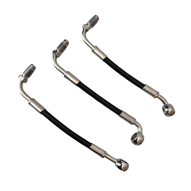 Refit Motorcycle Racing Dirt Bike Hydraulic Brake Hose Pipe Male M10x1 90° Reinforced Car Automobile Brake Clutch Oil Pipe Racin
