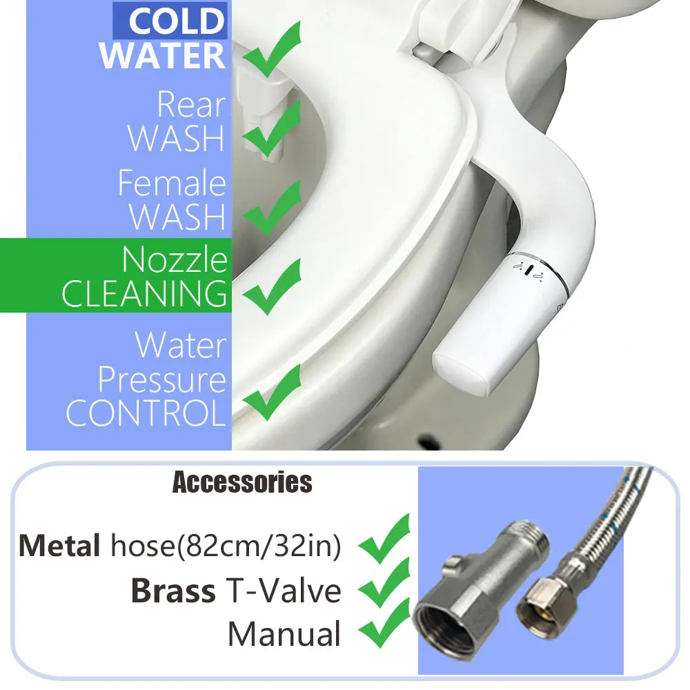 Bidet Left Handed Bidets on Lefty Side Hand Toilet Seat Attachment For Lefthanders Water Sprayer Non-Electric Bidets