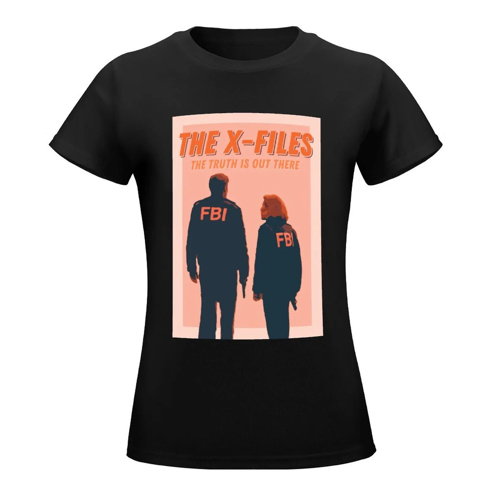 Mulder and Scully X-FILES Vintage Inspired Retro Poster T-Shirt plain tees female workout shirts for Women loose fit