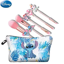 Kawaii Disney Stitch Girls pennello cosmetico Anime Lilo Stitch Brush Set Cartoon bambini giocattolo regali pennello trucco regali di natale