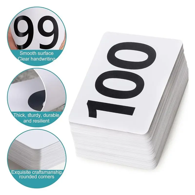 2025 Trend 100Pcs Table Numbers 1-100,Plastic Table Numbers, Double Sided Table Number Cards For Wedding Reception Restaurant Ta