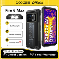 DOOGEE Fire 6 Max 5G Rugged Phone Dimensity 7050 Thermal Imaging Dual Light Flashlight 6.72\