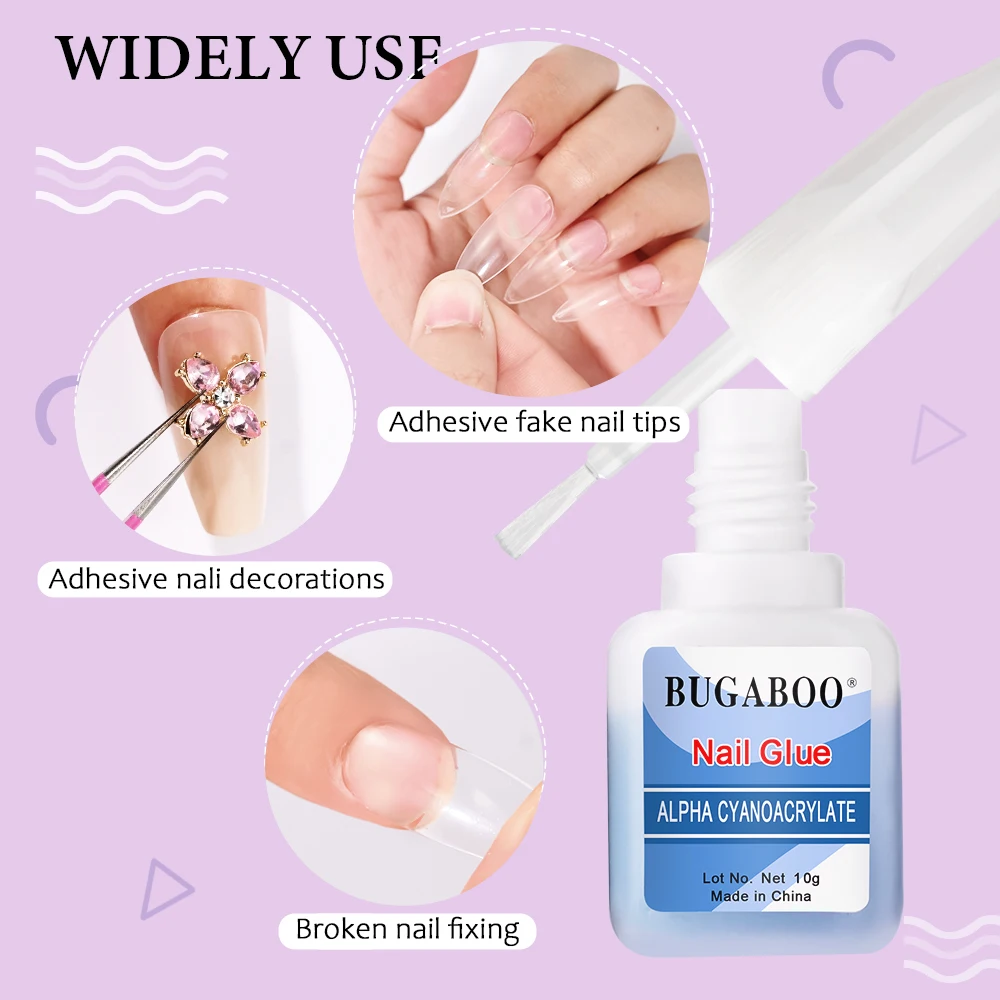 10g Nail Glue for Acrylic Fast Drying Nail Tip Glue Professional False Nails Tips Glue for Strong Nail Rhinestone Adhesive Glue&