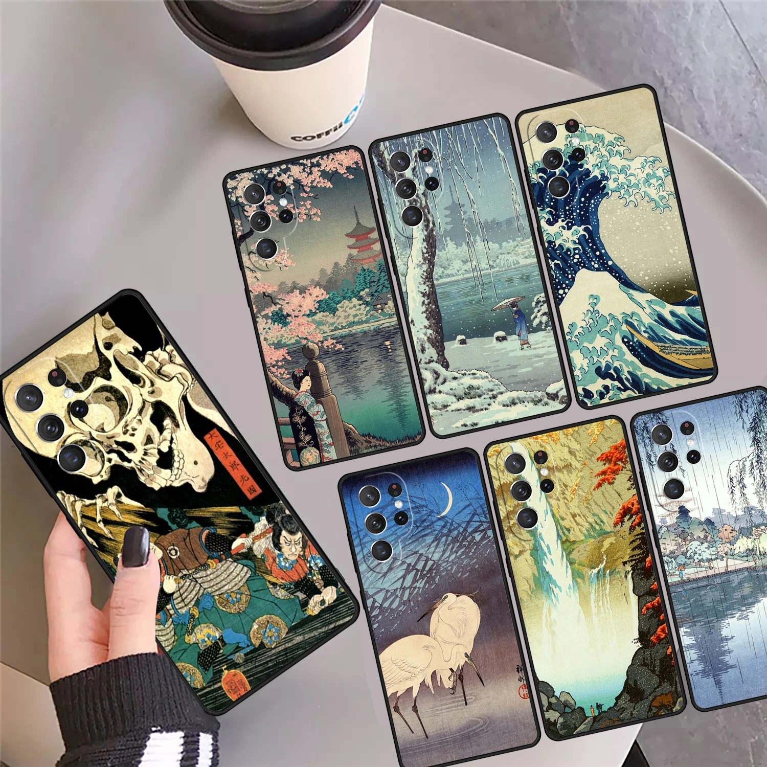 

Чехол для телефона Ukiyo-e в японском стиле с художественной росписью для Samsung S24 S25 Ultra S23 S22 Plus S21fe Lite S20 Note 10 20 Pro