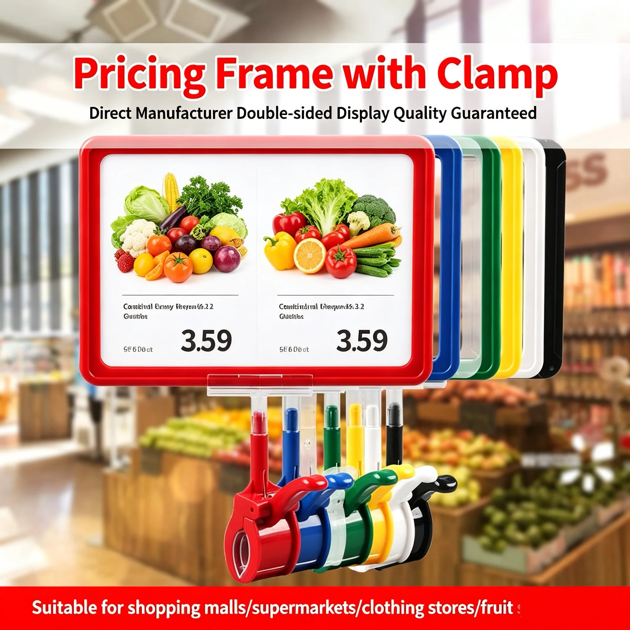 5 Pieces A4 Adjustable Plastic Pop Clips Food Price Label Card Holder Promotional Advertising Sign Holder Poster Frame Clip