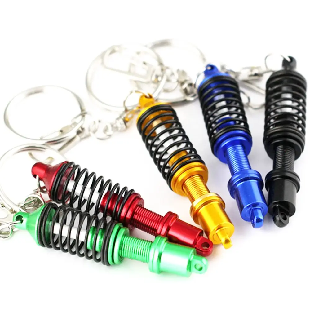 Cool Alloy Shock Absorber Adjustable Coilover Spring Keyring Key Ring Keychain