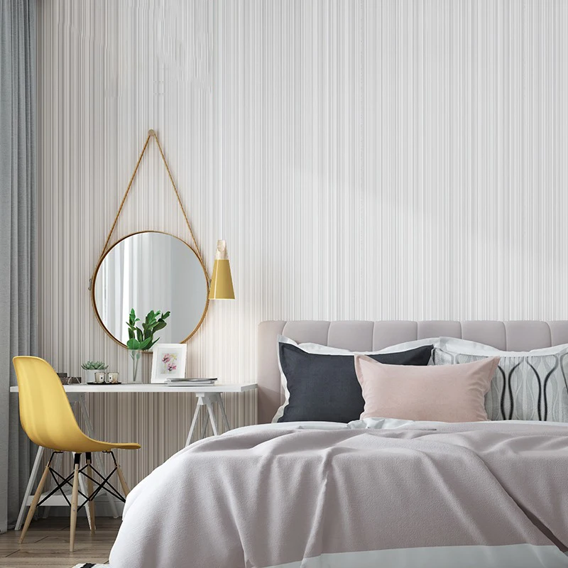 Abstract Grey Brown Geometric Vertical Stripes Wallpaper Modern Wall Papers for Bedroom Living Room Hotel Tea Room Home Decor