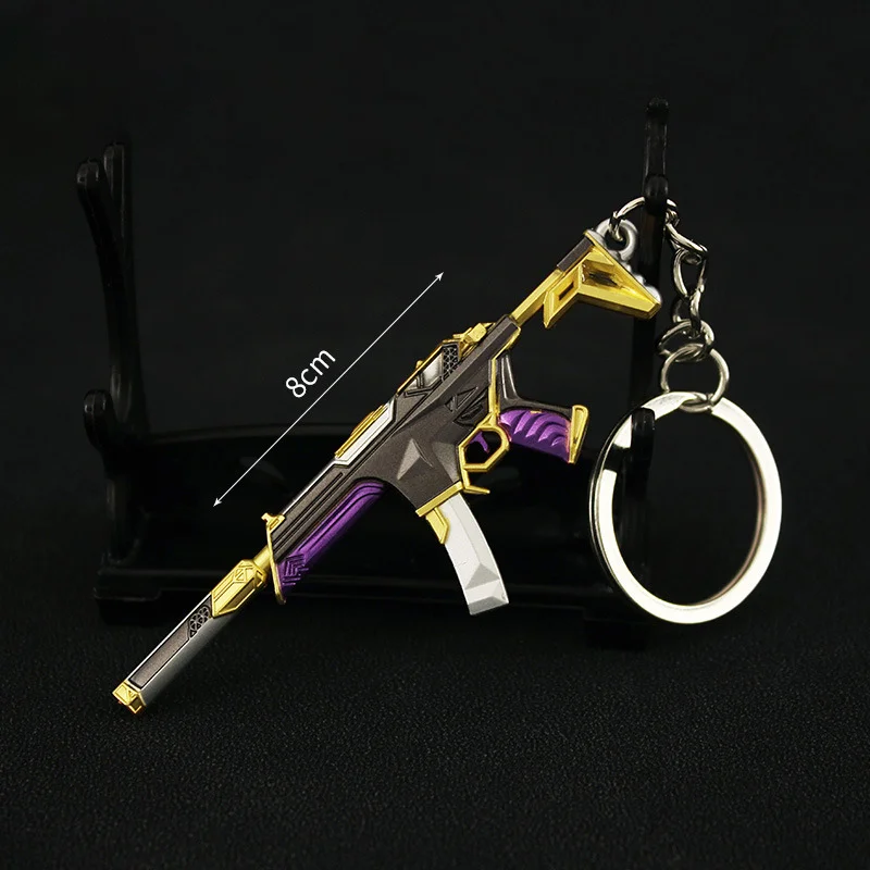 

Valorant Keychain Prime Spectre Rifles 8cm Machine Weapon Model Reaver Metal Game Peripheral Samurai Sword Gifts Toys for Boys