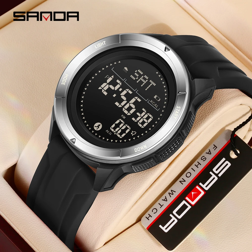 Fashion SANDA 2197 Sports Watch Fashion Student Multifunctional Stepper Counter Compass Waterproof Men's Electronic Clock