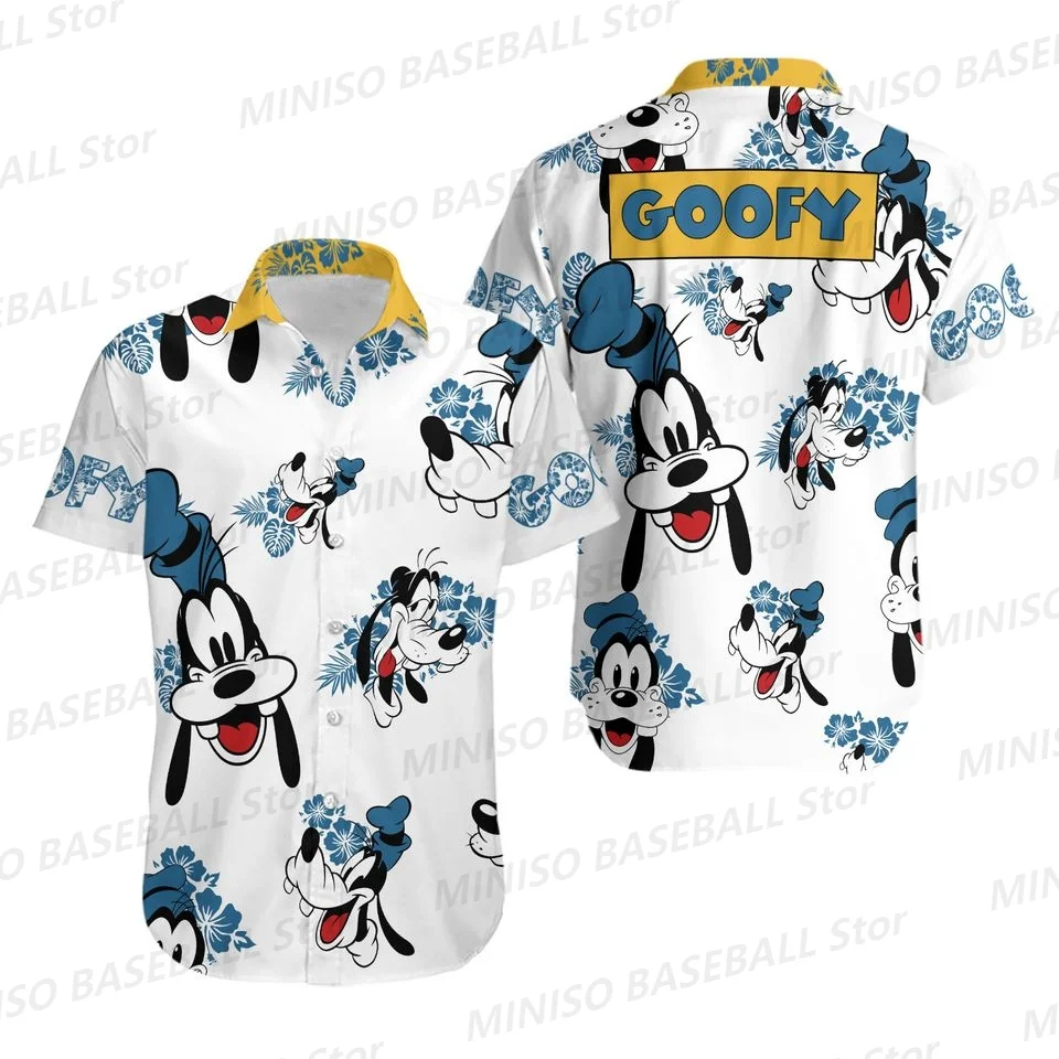 24 New Summer Boys&Girls Goofy Dog Disney Hawaiian Suit/Goofy Lover Hawaiian Shirt Shorts KID/Adult Cartoon Casual Vacation Suit