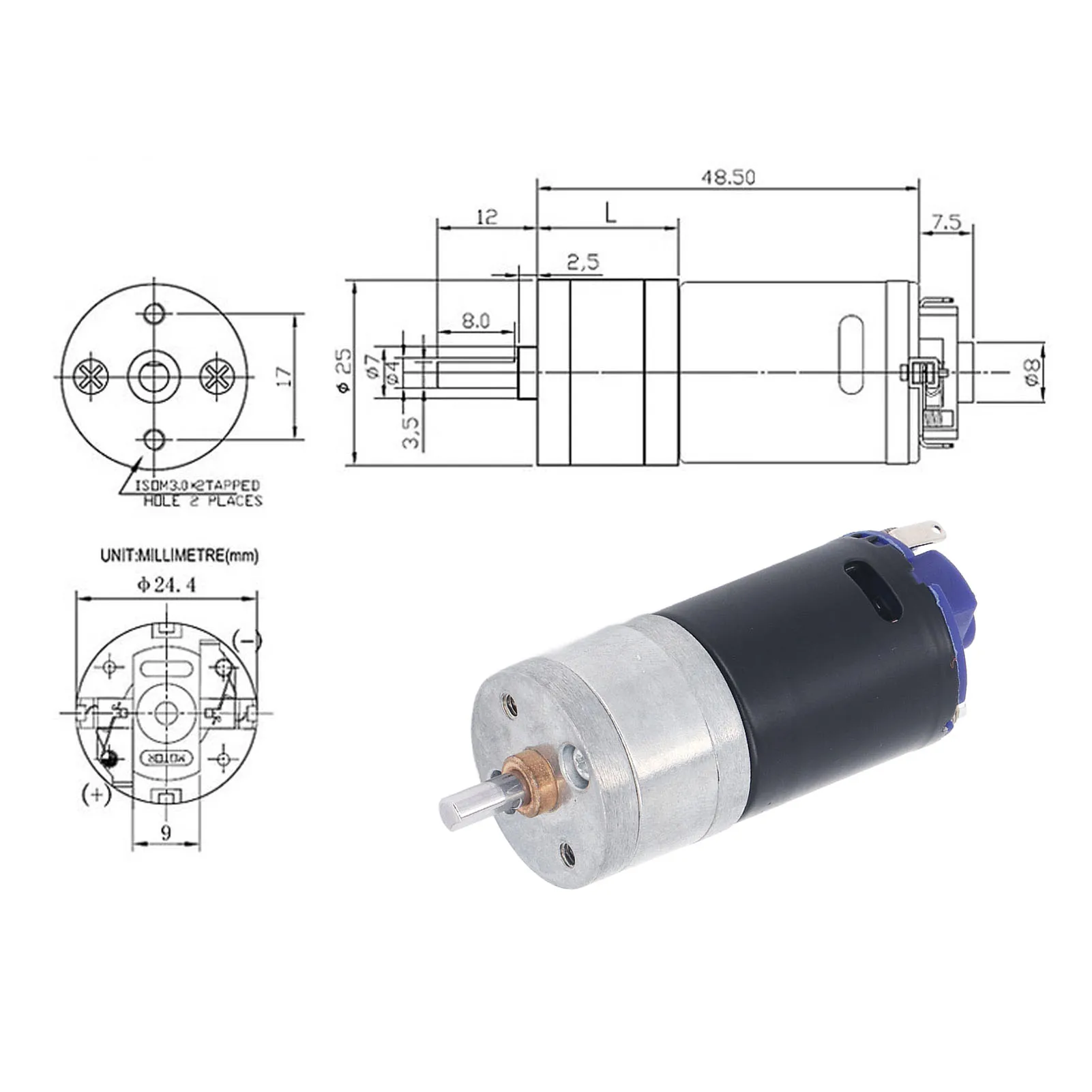 Speed Reduction Motor DC12V Multifunctional Electric Gear Motor High Temp Resistance Low Noise Running for Intelligent Robots