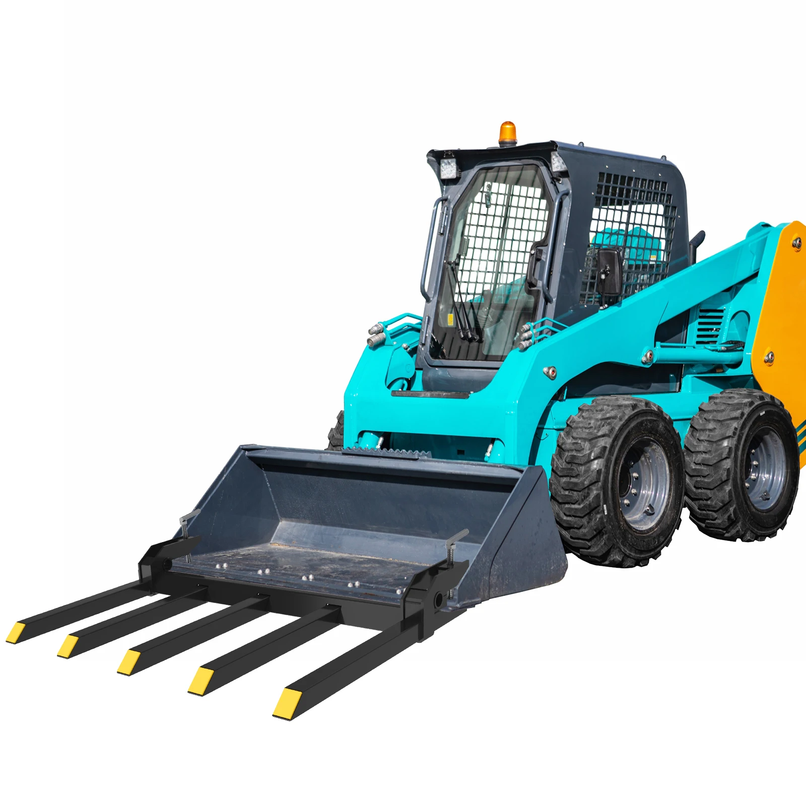 ClampOn Debris Forks For 48 Loader Bucket Heavy Duty Pallet Fork Attachment 2500 Lbs Capacity Compatible With Skid Steer Tractor Agricultural Machinery