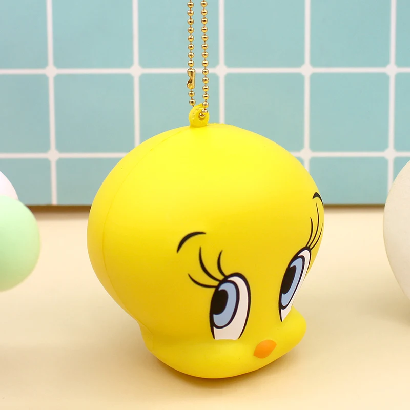 TweetyBird Stress Relief Squishy Toy Keychain Slow Rising Squeeze Antistress Balls Office Decompression Desktop Cartoon Ornament