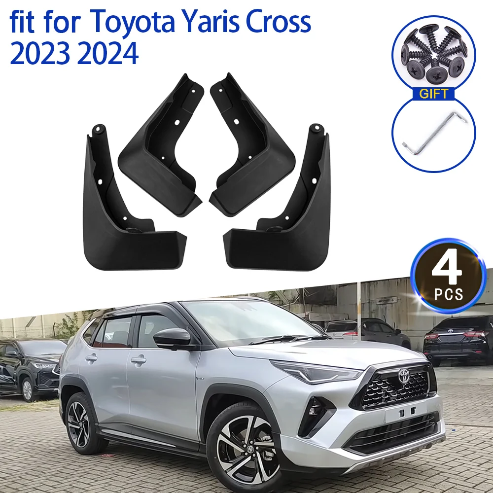 For Toyota Yaris Cross AC200 2023 2024 Non GR Accessories Mud Flaps Flap Mudguards Fender Anti-splash Guards Front Rear Wheels