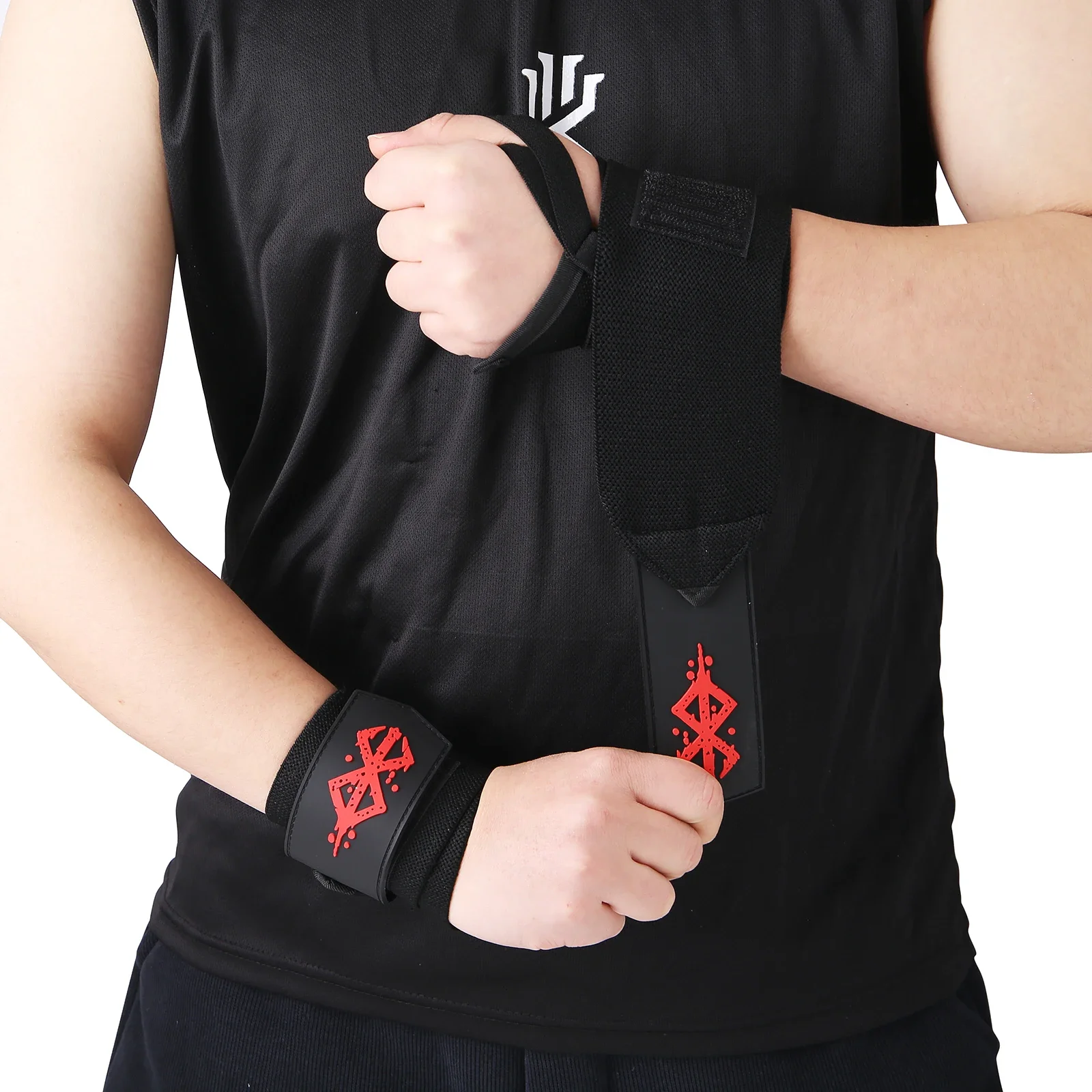 버서크 무게추 리프팅 손목 랩, 애니메이션 리프팅 스트랩, 헬스장 헤비 듀티 트레이닝, 피트니스 데드리프트, 파워 리프팅