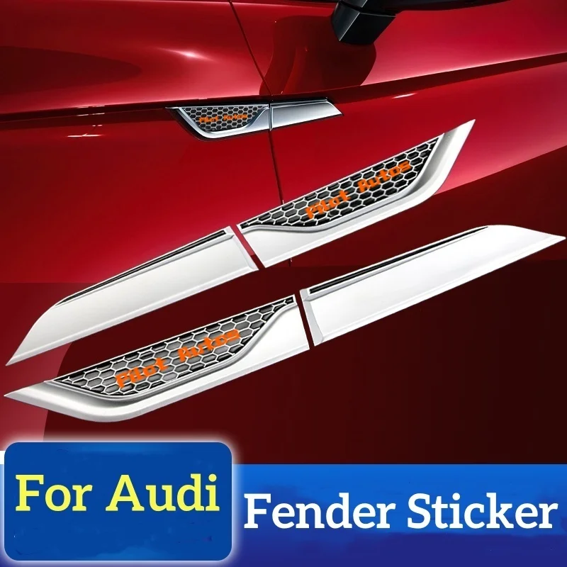 

For Audi Car Fender 3D Logo Metal Sticker Car Body Aluminum Alloy Emblem Badge Stickers Decal