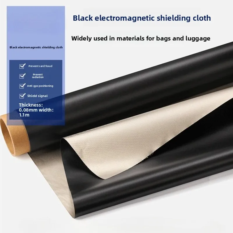 L100cm X W110cm Premium RFID Shielding Fabric Anti Oxidation EMI Conductive Cloth GPS Protection Skimming Signal Blocking