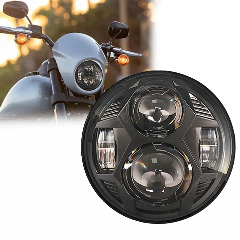 

5.75 Inch Motorcycle LED Headlight For Honda Shadow VT 600 700 750 1100 VTX 1300 1800 5 3/4" DRL Projector Motorbike Headlamp