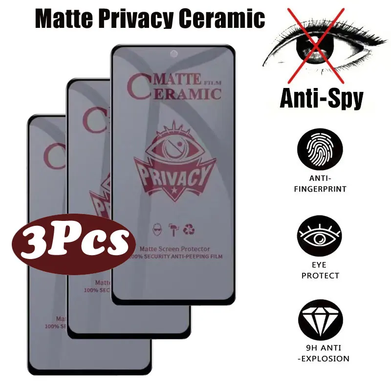 3PCS Matte Ceramic Privacy Screen Protector for infinix Note 30 VIP Anti-spy Film for infinix Note 30 Pro