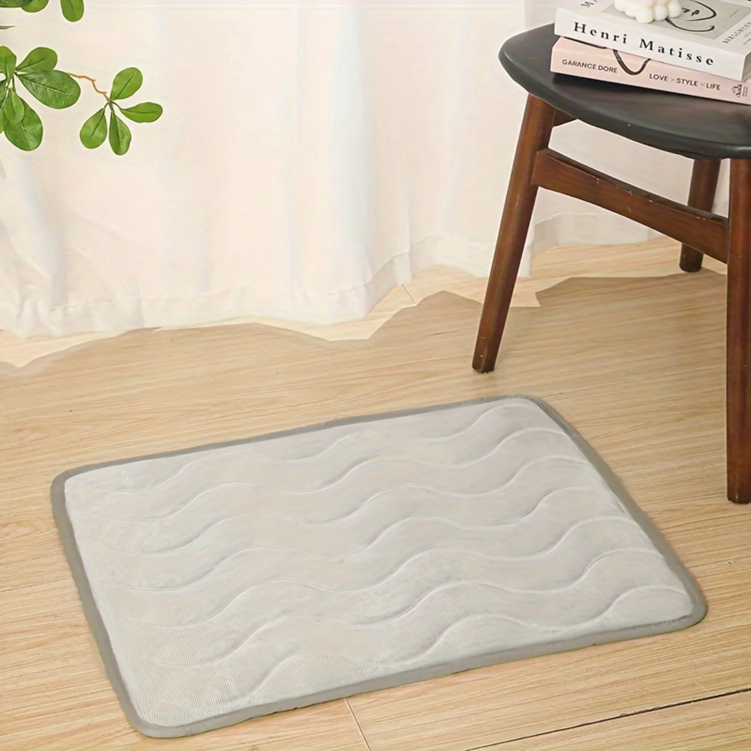 ลาย Cooling Pet Bed Mat สําหรับสุนัข,Breathable Ice Silk Pad พร้อม Polycotton เติม, ปลอดสารพิษ Cooling Dog Mat, รูปแบบคลื่น Desi