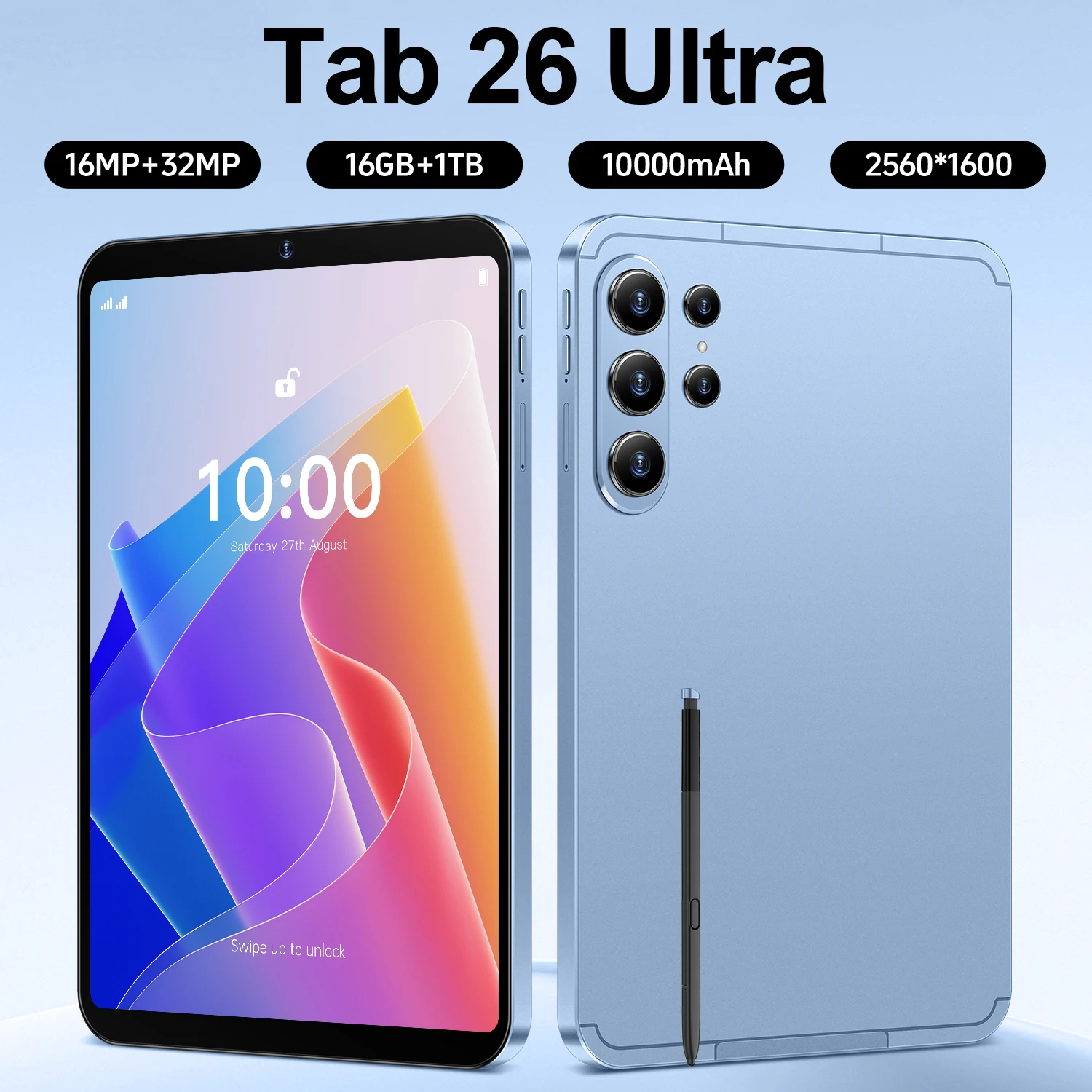 

Глобальная версия 2026 Original Tab 26 Ultra, 10.1-дюймовый HD-экран, Snapdragon 8 Gen3, 16 ГБ ОЗУ, 1 ТБ ПЗУ, 5G, аккумулятор 10000 мАч