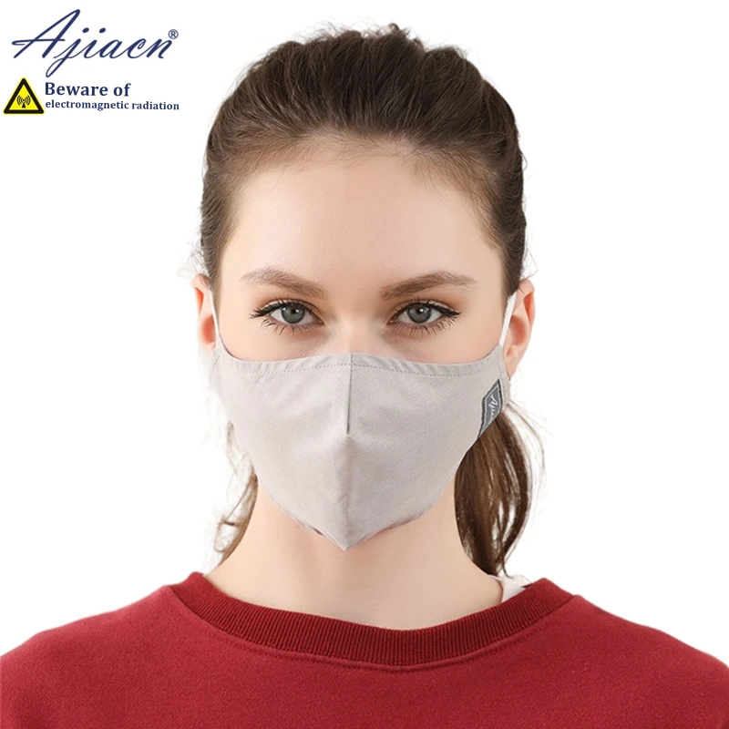 Recommend anti-radiation 50% silver fiber fabric mask prevent smog, reject bacteria Electromagnetic radiation shielding mask