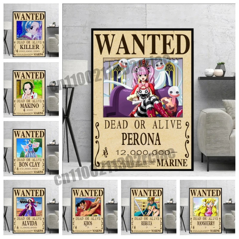 

Famous Anime One Piece, Reward Order Poster, Suitable for Cafe Home Bedrooms, Various Wall Art Deco Canvas Paintings, Best Gifts