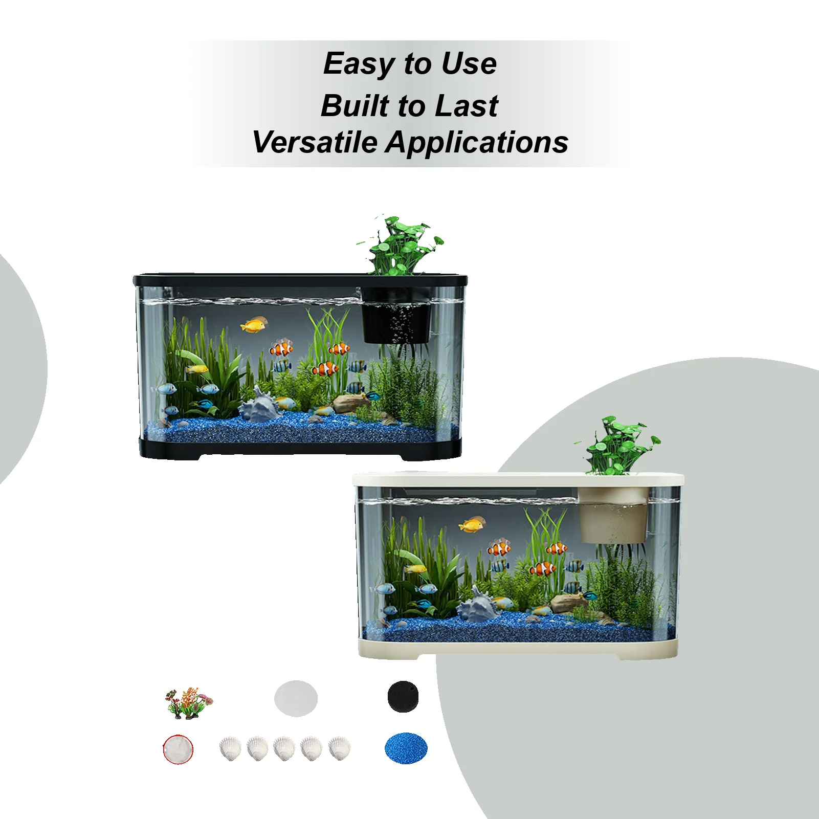 

Aquarium Tank Fish Tank Kit Aquatic Set With Accessories Room Desktop Decor For Beginners Guppy Jellyfish Shrimp Betta