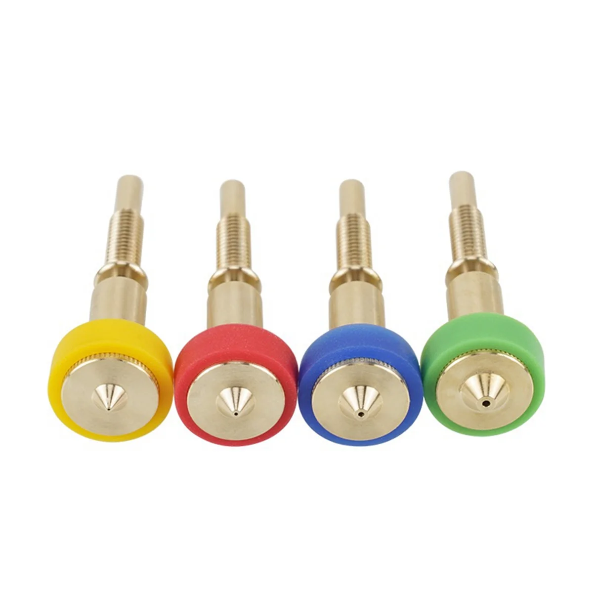 4pcs Brass Titanium Nozzle 0.25/0.4/0.6/0.8mm Heatbreak Brass Titanium Nozzle for Hotend Extruder