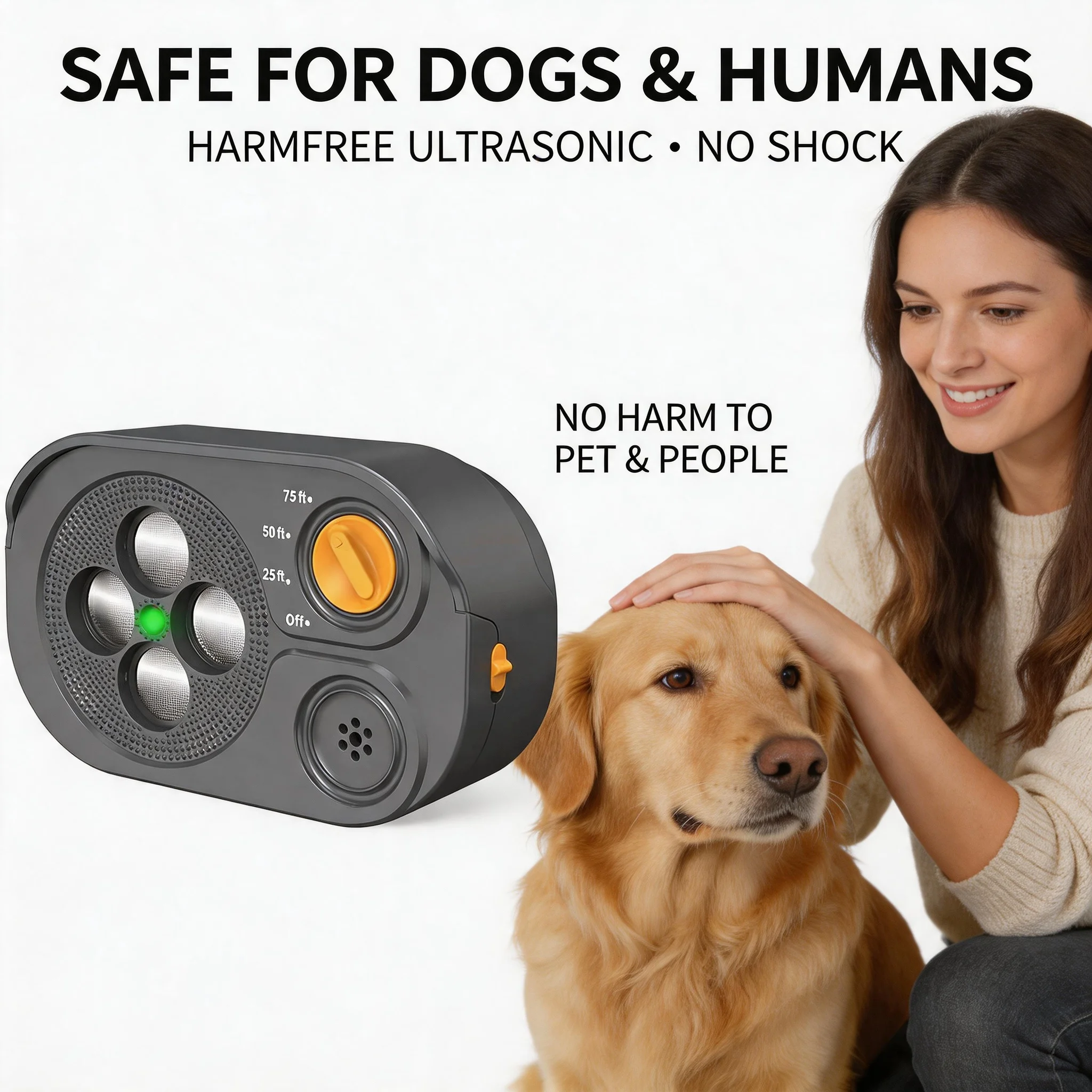 

Anti Barking Device 2026 New Rechargeable IP65 Waterproof Dog Deterrent Stops 75ft Neighbors Dogs Barking
