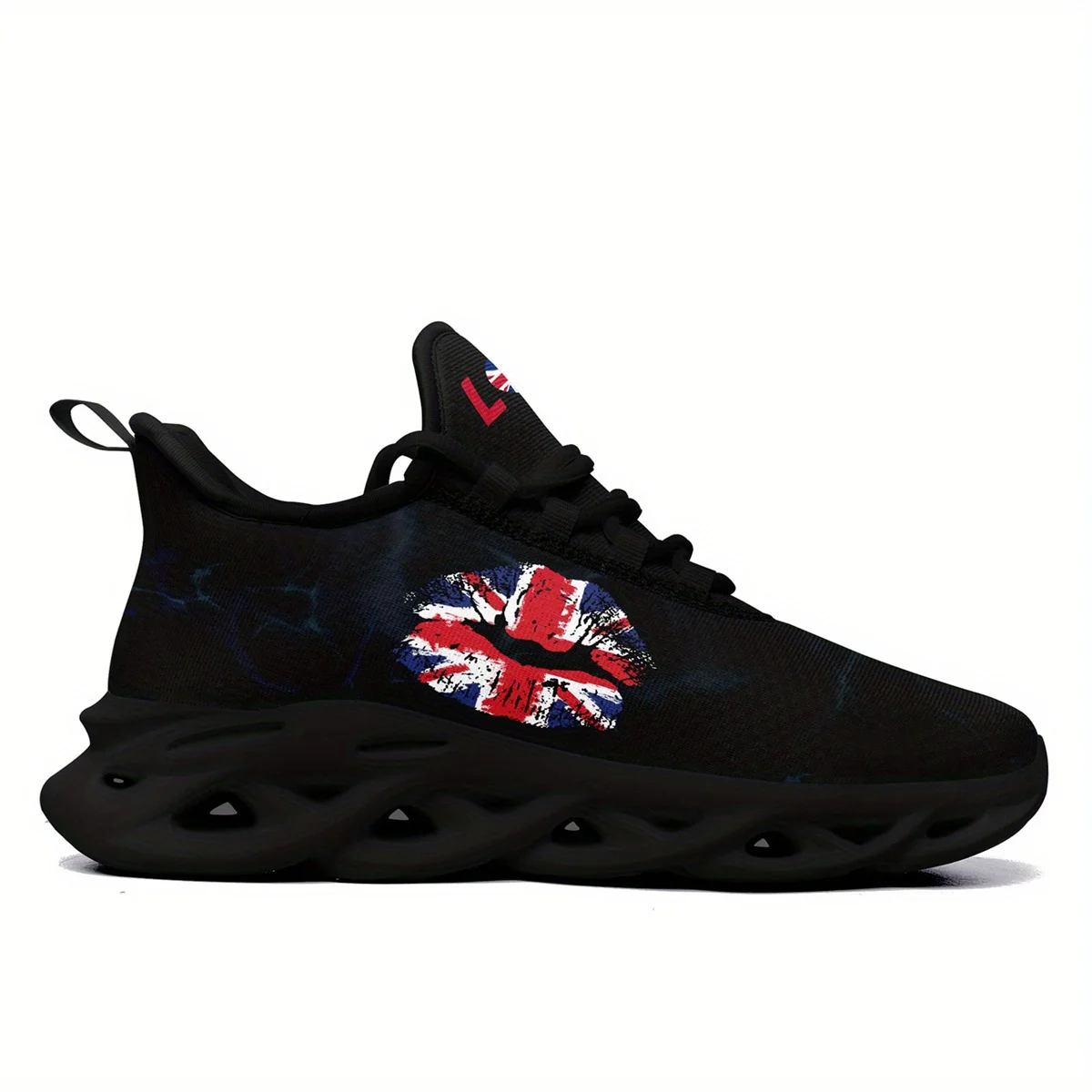 Custom Sneakers Featuring Unique Designs Inspired By The UK Flag And Patterns, Offering A Comfortable And Casual Style With Soft