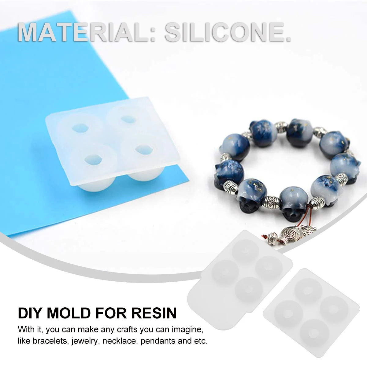 

2 шт. силиконовая форма для Хэллоуина с черепом премиум-класса, антипригарная смоляная форма для изготовления ювелирных изделий своими руками, браслетов, ожерелий, подвесок