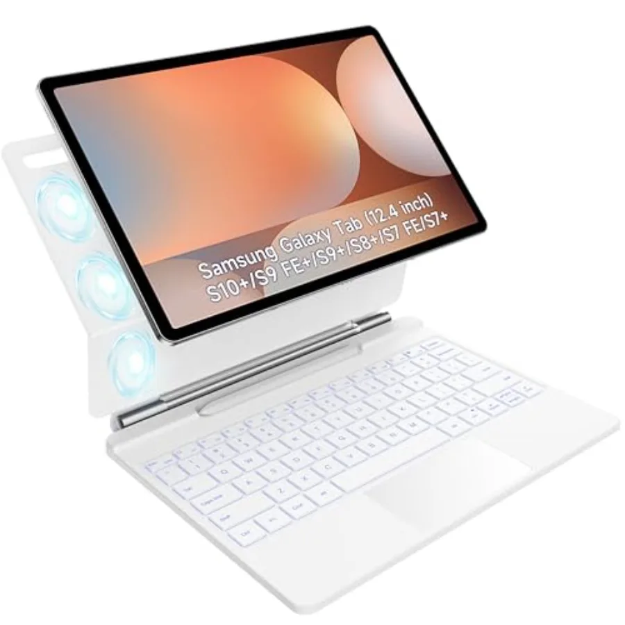 Keyboard for Samsung Galaxy Tab S10+ Plus/S9+ Plus/S9 FE+ Plus/S8+ Plus/S7+ Plus/S7 FE 12.4 with Magnetic Case Floating Cantile