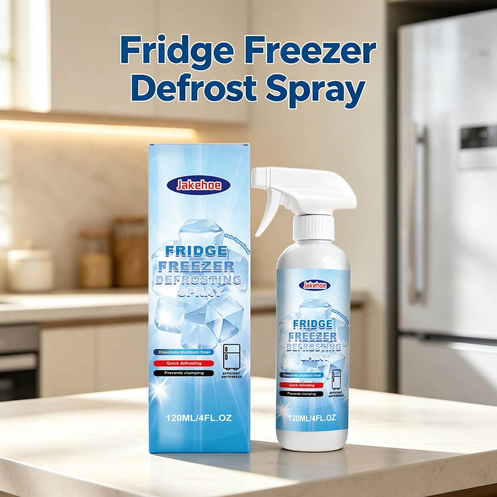 Fridge Freezer Defrosting Spray Dissolve Stubborn Frost Ice Blocks Prevents Clumping Quick‑acting Kitchen Appliance De‑ice Spray