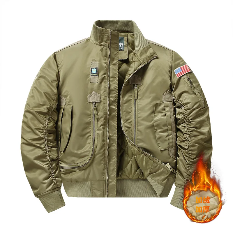 2026 Autumn/Winter New Style Jacket with Cotton Workwear - Air Force Loose Large-Sized Casual Coat Baseball Shirt
