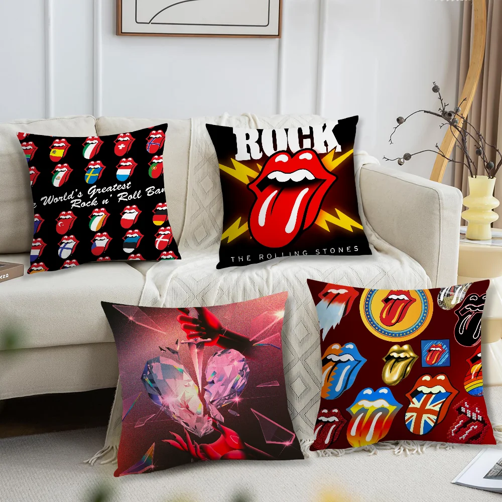 Rock Bnad cushion Living Room Headboard Bedroom Office Cushion Cushion Sofa Nap Time The R-Rolling Music S-Stones Pillow Case