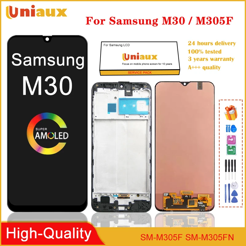 

AMOLED LCD For Samsung Galaxy M30 2019 M305 M305F M305DS LCD Display Touch Screen Digitizer Assembly Replacment