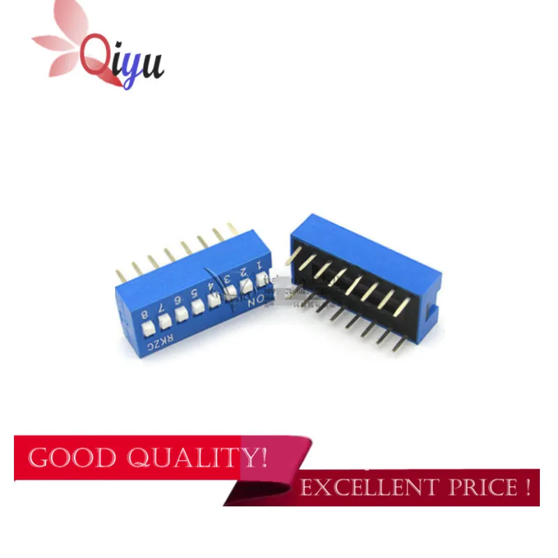 20PCS Slide Type Switch Module 1 ~ 12 Bit 2.54mm Position Way DIP Blue Pitch Toggle Switch Blue Snap Switch For PCB 8PIN 6PIN