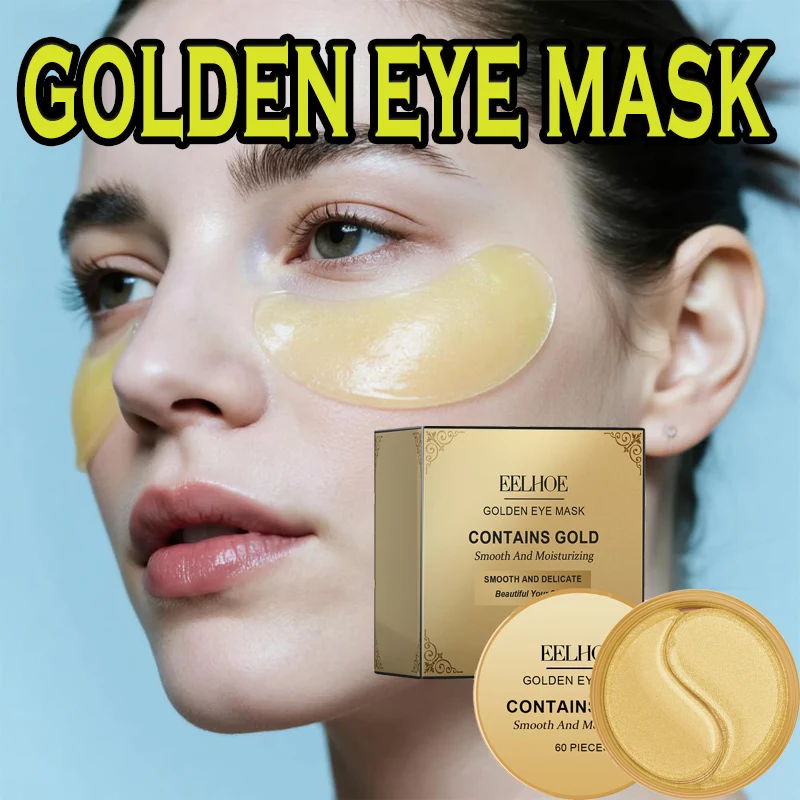 

Eelhoe Коллагеновая Золотая маска для глаз против темных кругов, мешки под глазами, увлажняющие патчи против морщин, средства по уходу за кожей, 60 шт.
