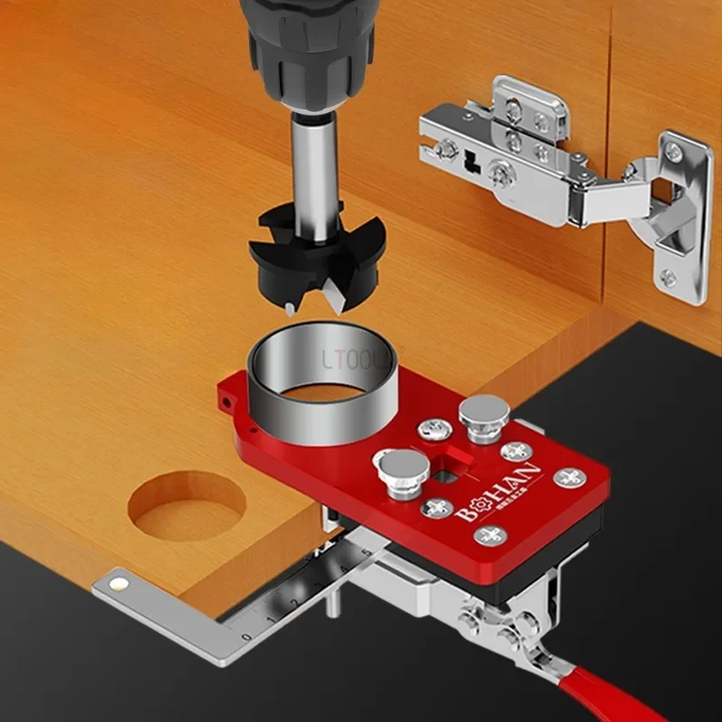 Woodworking Cabinet Door Punching Machine Hinge Drilling Fixture Drilling Locator Aluminum Alloy Positioning Installation Tool