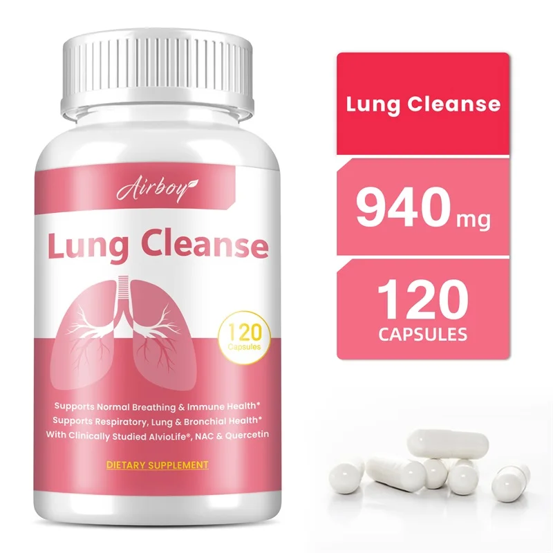 

Lung Cleanse Capsules - Supports Lung Function, Promotes Respiratory Health, Relieves Cough, and Enhances Absorption