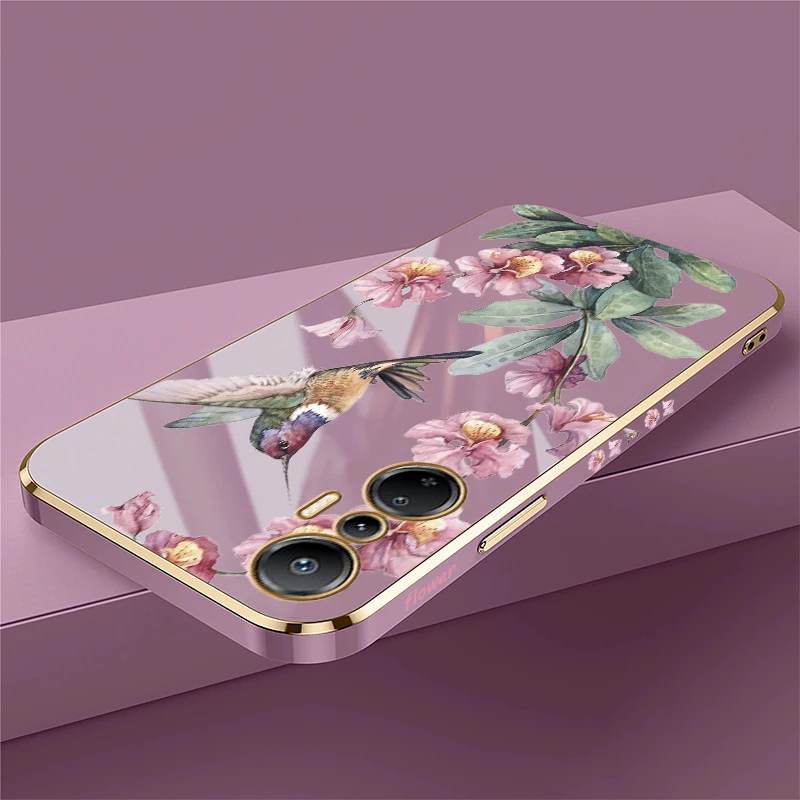 Protective Phone Case For infinix Hot 40 Pro 12i 20i 20S 20Play 30 Play 40i 12 Play 12 Pro Silicone Flower Bird Cute Cover