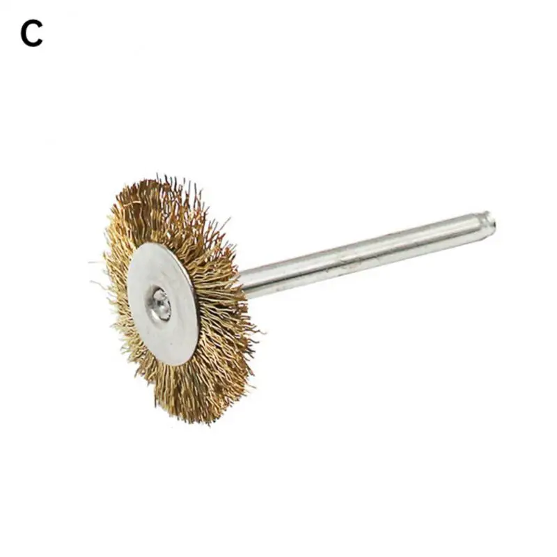 15Pcs Brass Brush Steel Wire Wheels Brushes Electric Drill Rotary Tool Polishing Dremel Rotary Tool Metal Rust Removal Brush Set