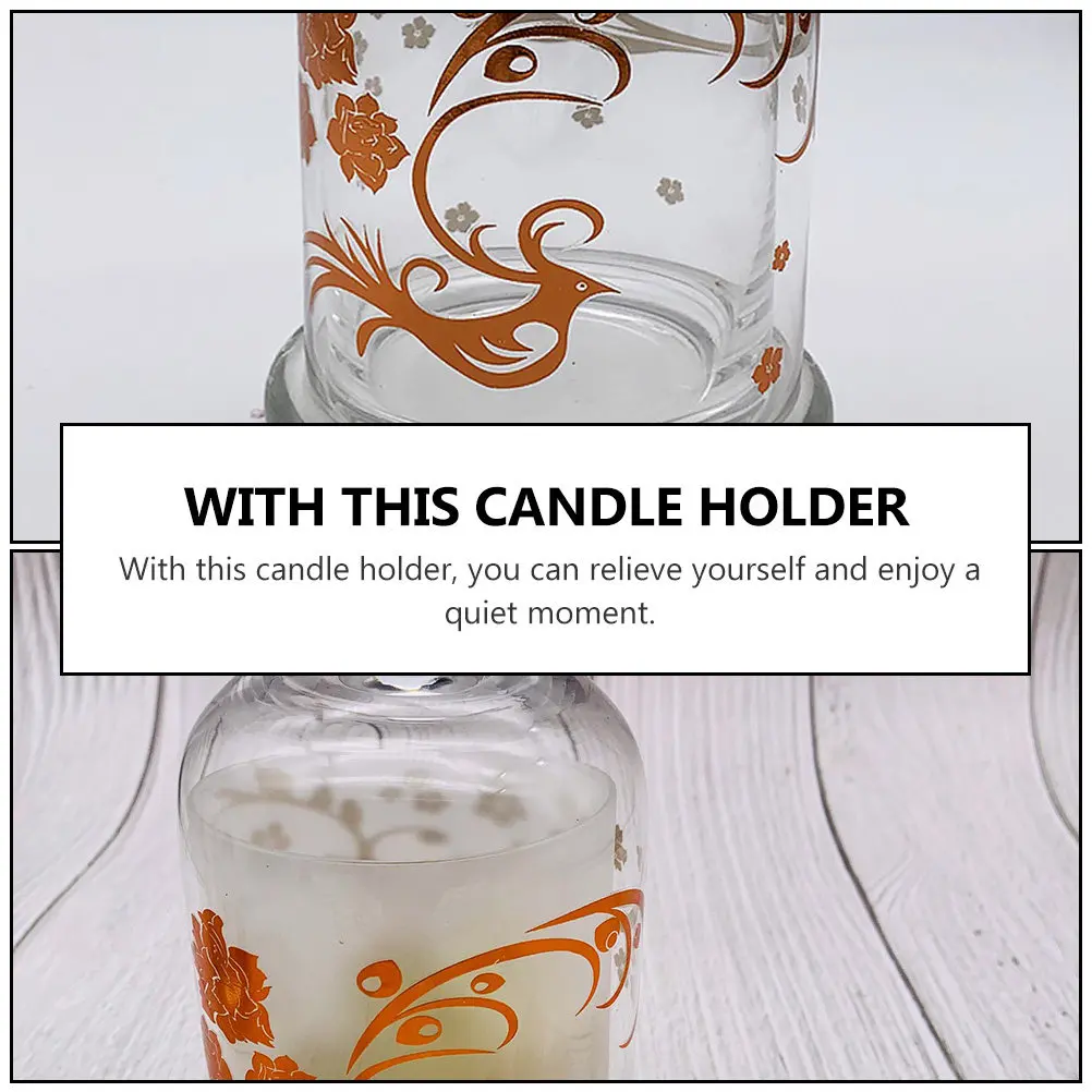 1Set Glass Holder Premium Clear Cylindrical Wax Cup for Home Decor Bedroom Living Room Party Romantic Atmosphere Mood