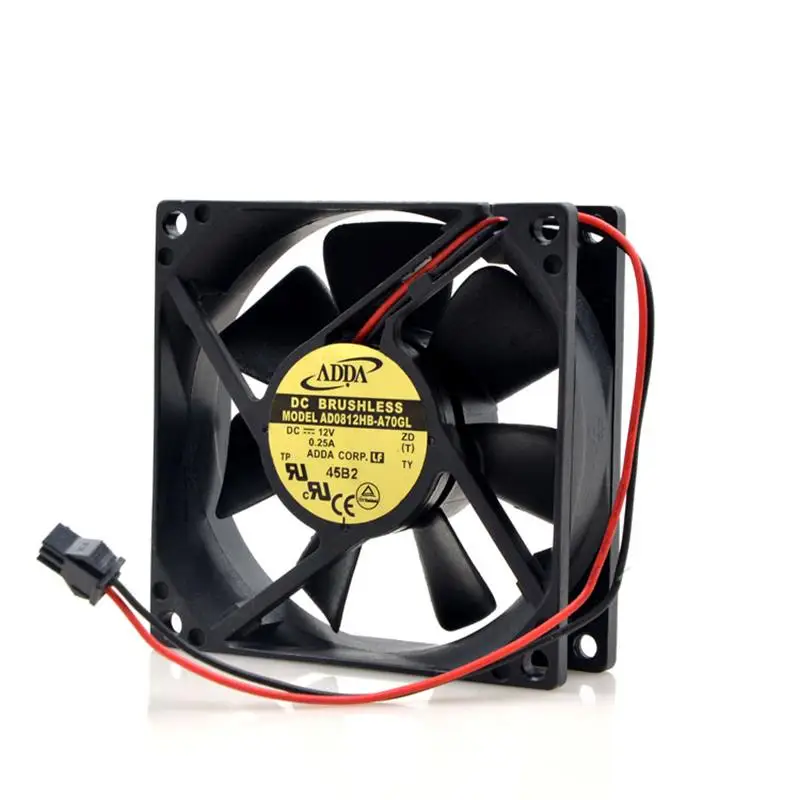 New For ADDA AD0812HB-A70GL 12V 0.25A 8025 8CM 2-Wire Power Supply Chassis Cooling Fan