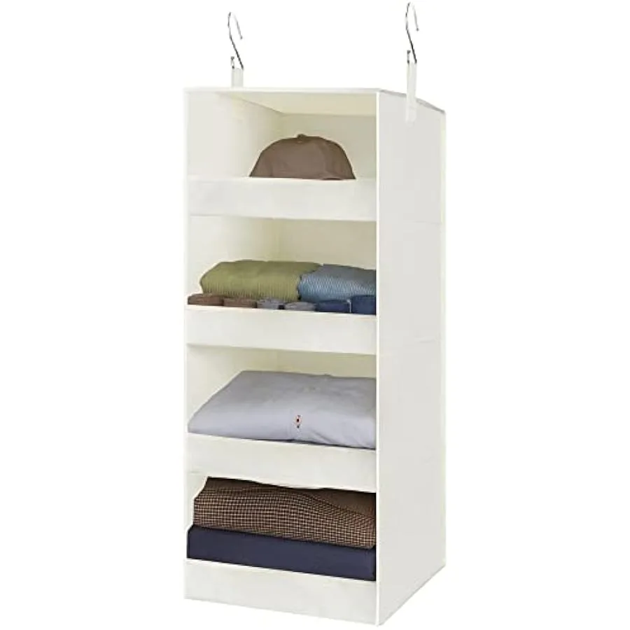 GRANNY SAYS Bundle of 1-Pack Walk-in Closet Hanging Organizer and 3-Pack Storage Bins for Wardrobe Shelves