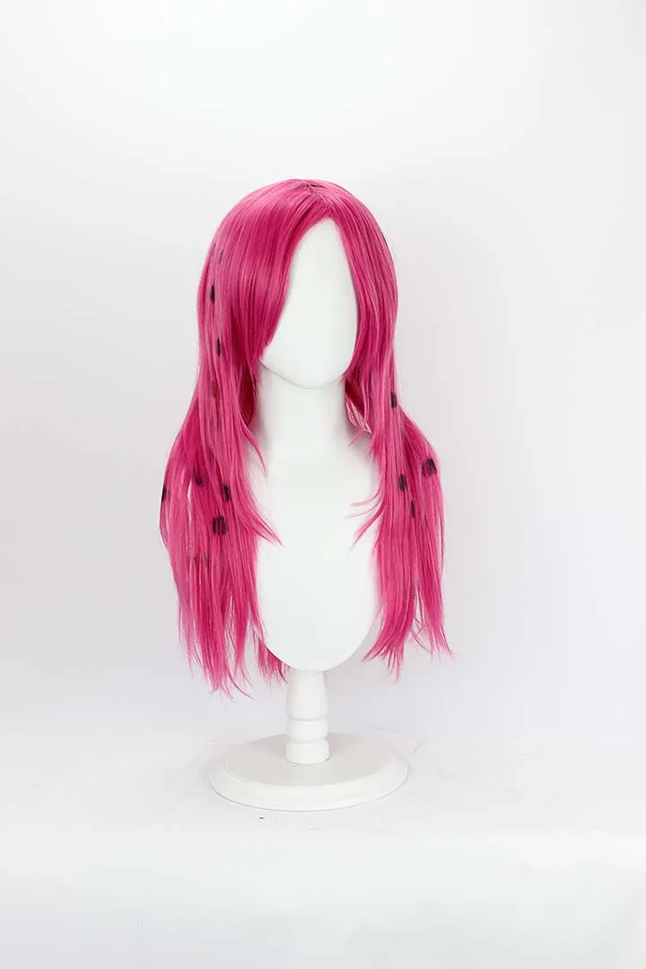 جوجو مغامرة غريبة الرياح الذهبية ديافولو شعر مستعار تأثيري الشعر الوردي مقاومة للحرارة الاصطناعية