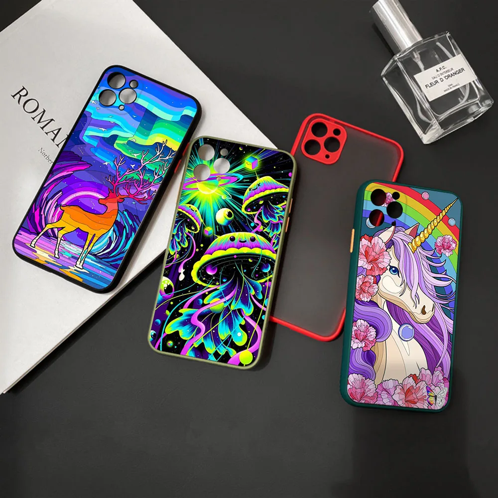 New Trend Abstract Hourglass Dragon Phone Case For iPhone 16 15 14 11 12 13 Pro Max Mini X XR XS 7 8Plus SE Translucent Cover