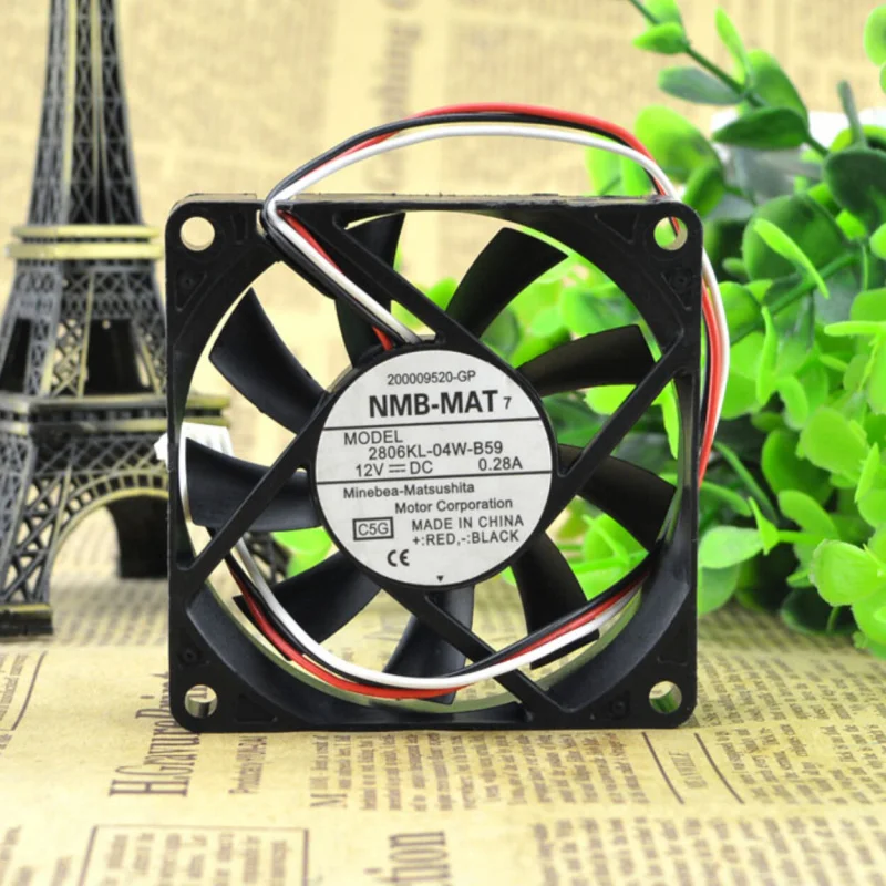 l 1PCS NMB 2806KL-04W-B59 | 12V | 7CM | Speed Measurement Industrial Exhaust Fan