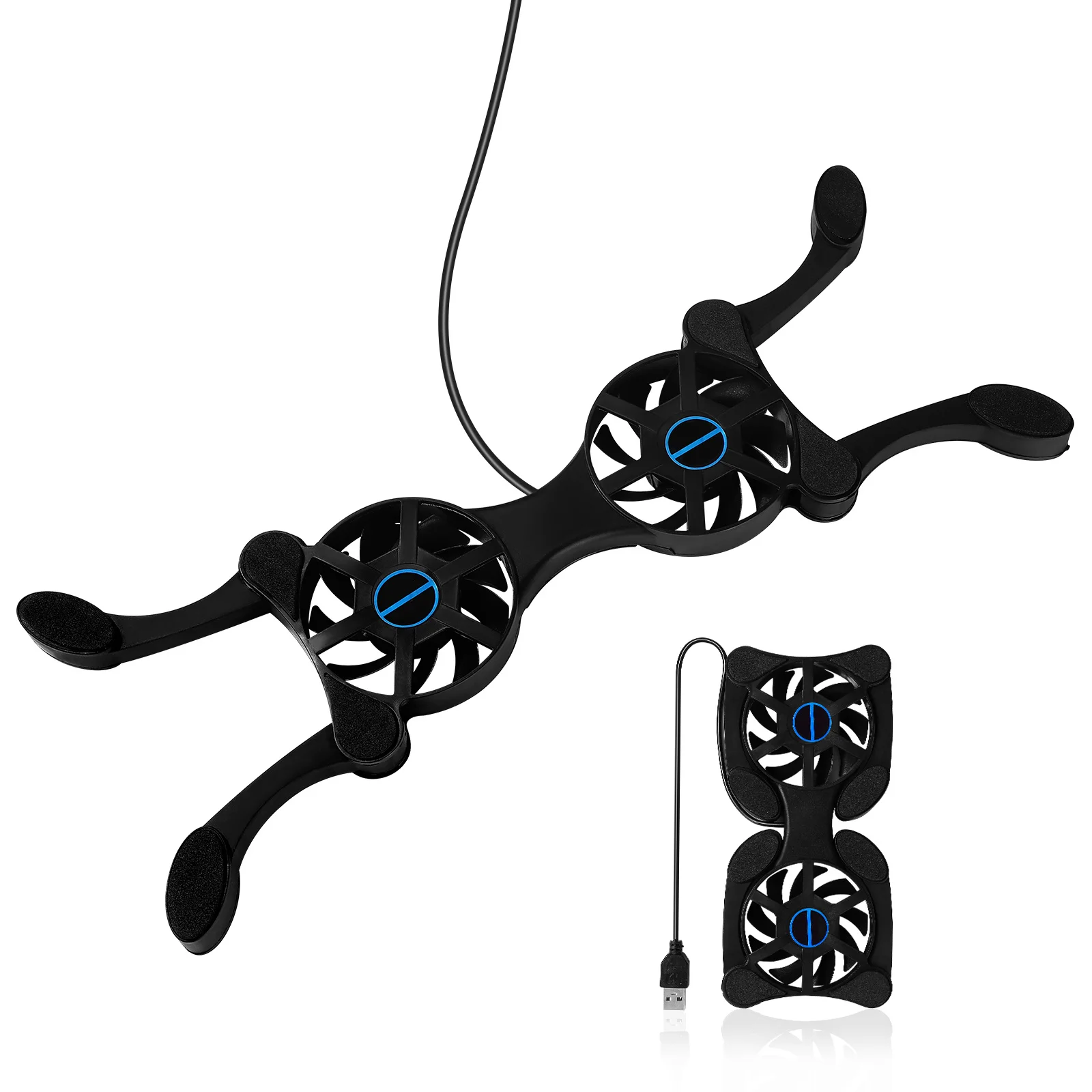 

Notebook Cooler Portable Folding Laptop Heat Sink 2 Fans USB Powered Durable Material Space Saving Design Laptop Cooler